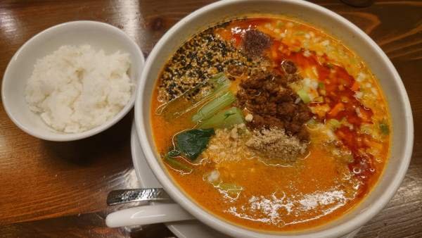 「担々麺 普辛 ¥1,400 + ランチサービス半ライス」@SHIBIRE NOODLES 蝋燭屋 大宮西口店の写真