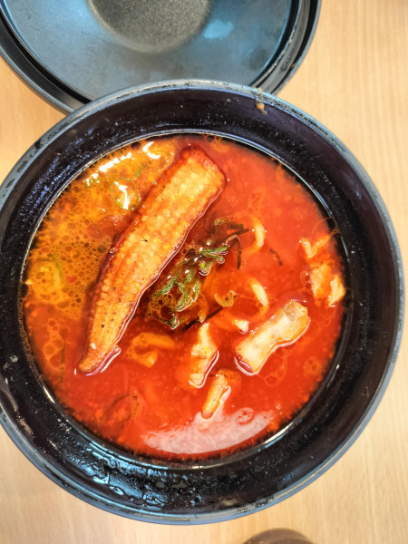 「鬼金棒監修 カラシビ味噌らー麺 （３辛）」@かっぱ寿司 横須賀三春店の写真