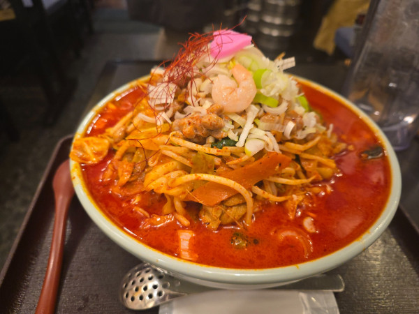 「納豆ちゃんぽん(大粒)・大盛・激辛 ￥1,500」@三芳八の写真