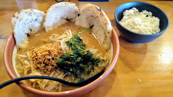 「【限定】伊勢味噌炙り叉焼麺+麦ライス」@麺場 田所商店 辻堂店の写真