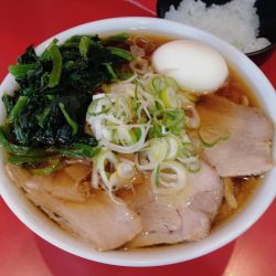 きりちゃんらーめん+ほうれん草､味玉