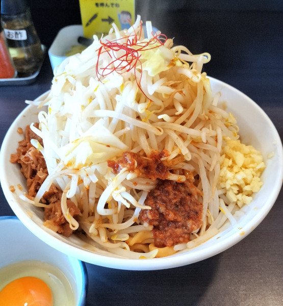 「汁なし辛豚(並) 1000円」@マシマシスタンド 西尾店の写真