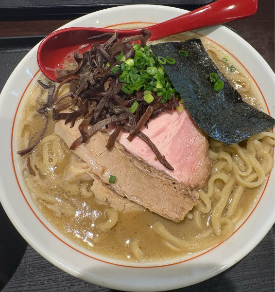 「中盛ラーメン ［濃厚豚骨太麺］ライス」@(SCLabo)の写真