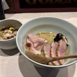 黒舞茸と比内地鶏の昆布水つけ麺(醤油)＋鴨チャーシュー