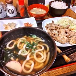 豚焼肉定食＋うどんセット（￥850）