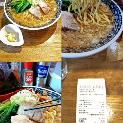 『背脂醤油ラーメン+大盛+生姜(￥1100+無料+20)』