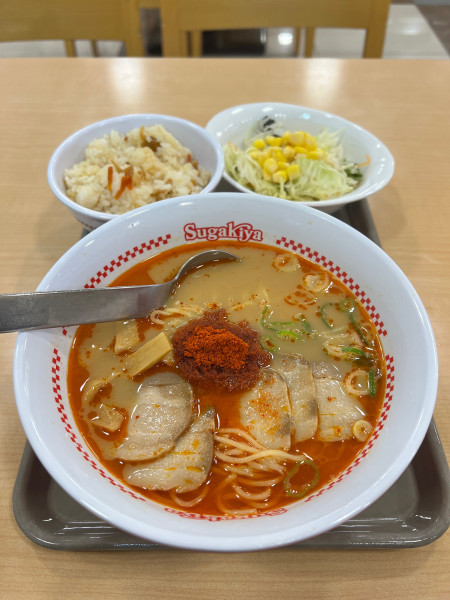 「肉入スガ辛魚ラーメン」@スガキヤ 各務原中央バロー店の写真