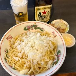 油そば（ニンニク）＋瓶ビール