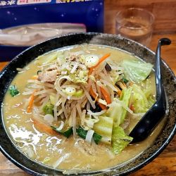 蝦夷ラーメンと半焼肉丼