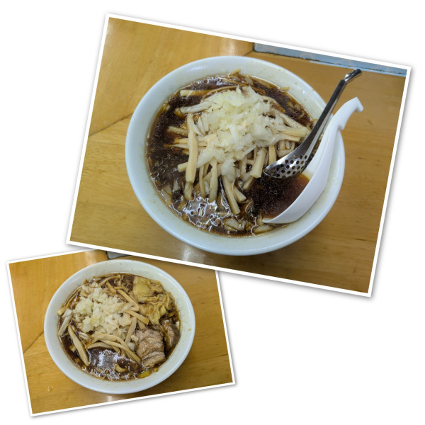 「メンマワンタンメン（大盛、薬味）1000円」@ラーメン富士屋 五井店の写真