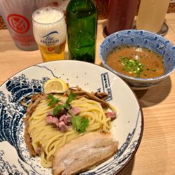 ラム醤油スープつけ麺（中）＋ハートランド