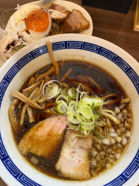 「煮干し中華そば➕スタミナライス」@二本松ドライブイン中華蕎麦こばやの写真