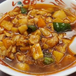 辣子鶏刀削麺・不要洋葱