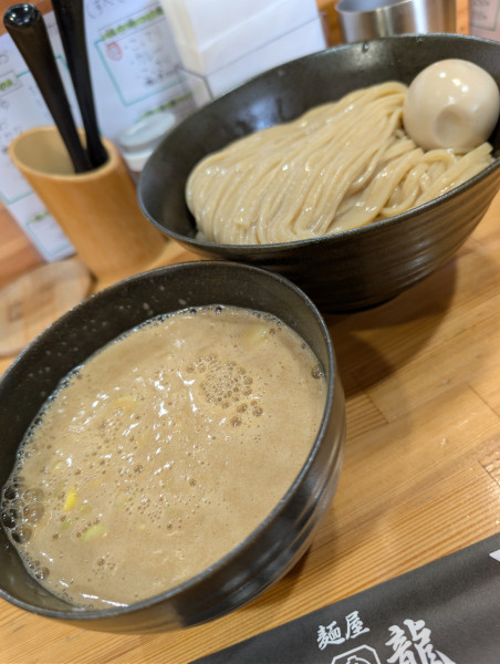 「鶏白湯つけ麺こってり・味玉増し」@麺屋電龍の写真