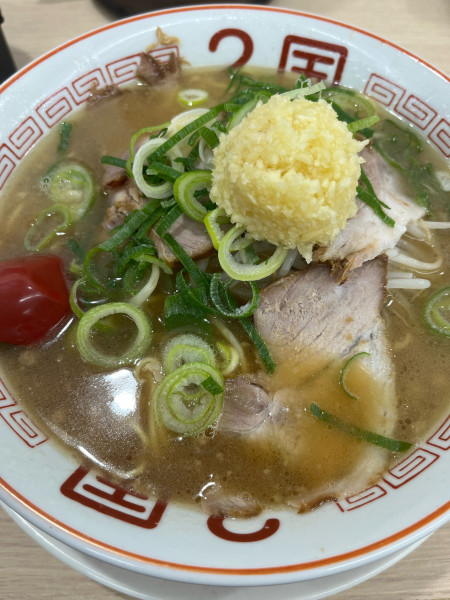 「ニンニクラーメン大盛（990）」@らーめん2国 加古川店の写真