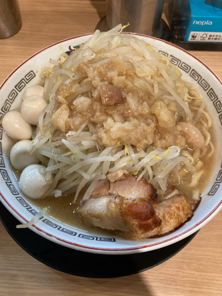 「小ラーメン＋うずら5個」@豚山 栄店の写真
