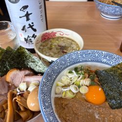 【季節限定】牡蠣味噌かま玉つけそば1460円+特製400円