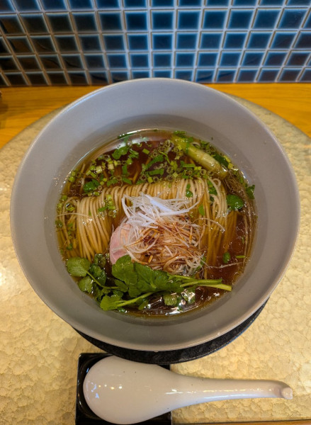 「［期間限定］鴨蕎麦 芹とフォアグラ」@中華蕎麦 鳴神食堂の写真