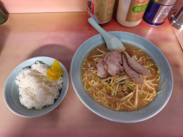 「ネギ味噌チャーシュー麺税込1,280円ライス税込240円」@ラーメンショップ 宝店の写真