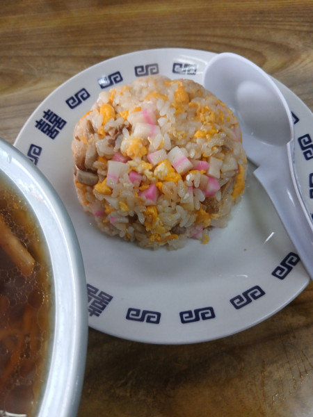 「半チャーハンラーメンセット 800円」@足立屋の写真