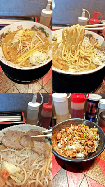 「『濃厚味噌煮干ラーメン+ランチ肉めし(￥1300+300)』」@オールドラーメンショップ 逆流の写真