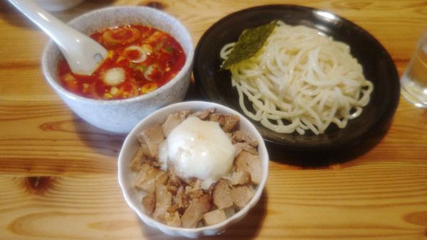 「辛花山椒つけそば９００円＆チャーシュー卵丼４００円」@つけそば丸永 飯能店の写真