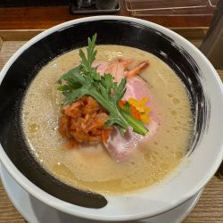 甘海老の白味噌と酒粕そば+煮豚チャーシュー