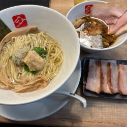 (限定)背脂ジンジャーつけそば+チャーシュー+ワンタン