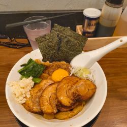 極太油そば+豚マシ　1450円