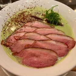 京鴨と宇治抹茶のチョコらぁ麺1500円