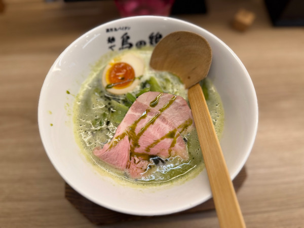 「鶏次グリーン(抹茶)1150円」@麺や 鳥の鶏次 KYOTO 四条河原町店の写真