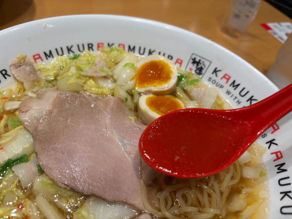 「煮玉子ラーメン850円（クーポン使用）」@どうとんぼり神座 ペリエ千葉店の写真