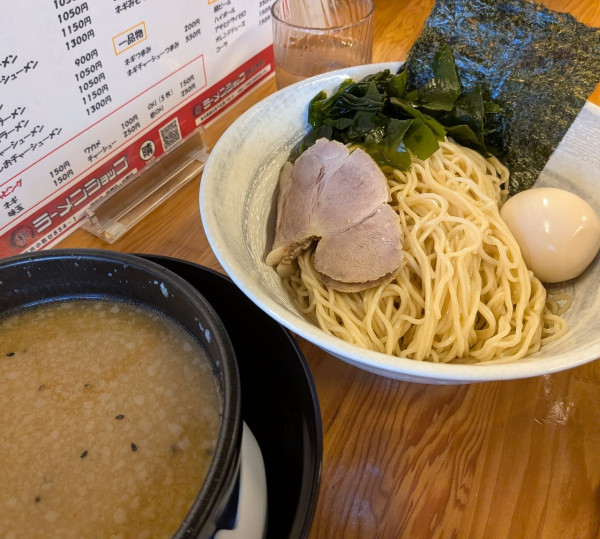 「みそつけ麺+味玉（1200円）」@新ラーメンショップ晴の写真