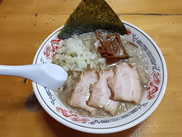 「背脂煮干中華　和え玉　900+300円」@福島屋の写真