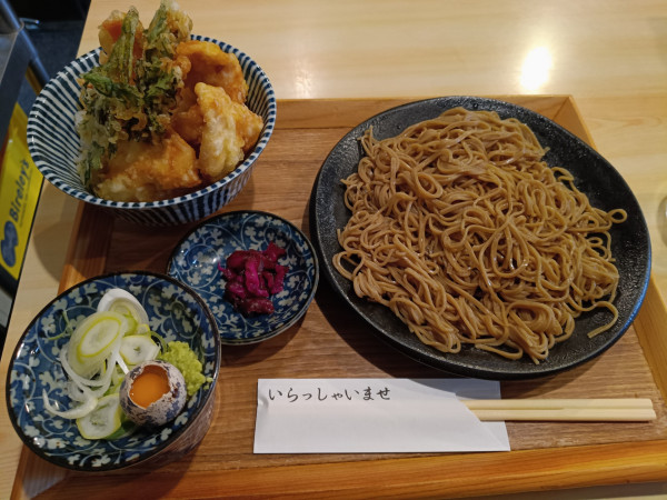 「ざる蕎麦　とり天丼セットB　1000円」@十割そば  相模屋の写真