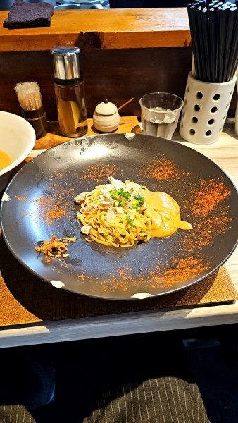 「【替玉】鮟肝のソース」@つくばらーめん 鬼者語 -オニモノガタリ-の写真