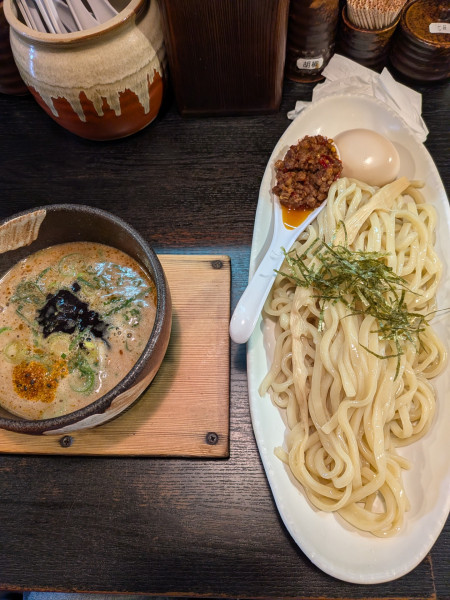 「名古屋つけそば（味玉付き）」@豚そば ぎんや 黒川本店の写真