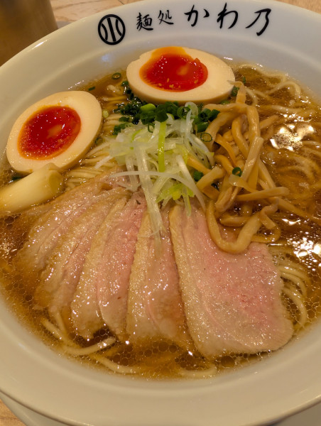 「鴨そば・鴨チャーシュー＆味玉増し」@鴨だし麺 麺処かわ乃の写真