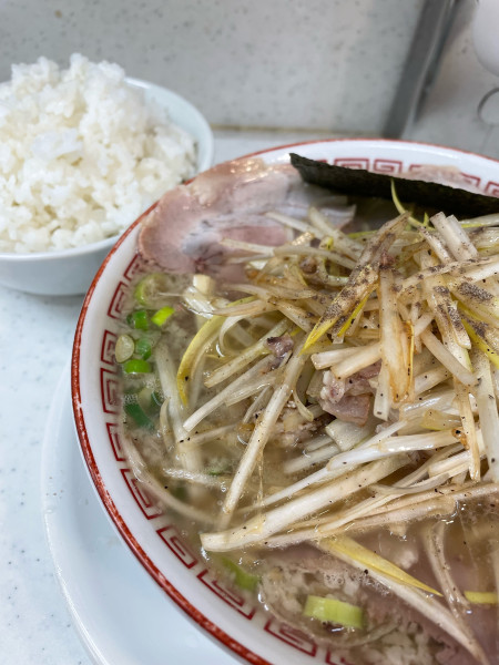 「ネギ中華そば こってり ライス大」@マルショーラーメン 中野店の写真