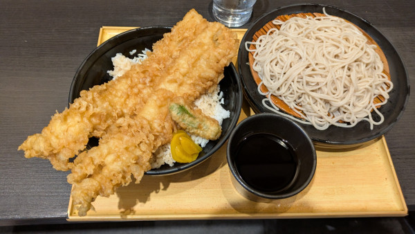 「【期間限定】満腹上穴子天丼セット」@小諸そば 水道橋店の写真