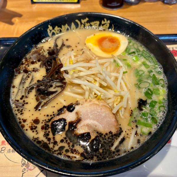 「黒マー油ラーメン味千＋ライス」@らあめん花月嵐 多摩堤通り店の写真