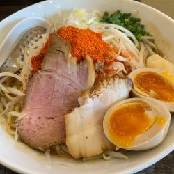 味噌まぜそば(味玉ﾆﾝﾆｸ)辛み少なめ