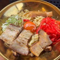 油そば➕中盛280g➕チャーシュー3枚250円➕麺固め