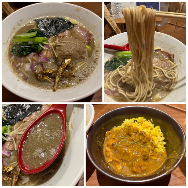 「にぼポタ中華そば950円本日のミニカレー丼300円」@煮干とスパイス拉麺豊の写真