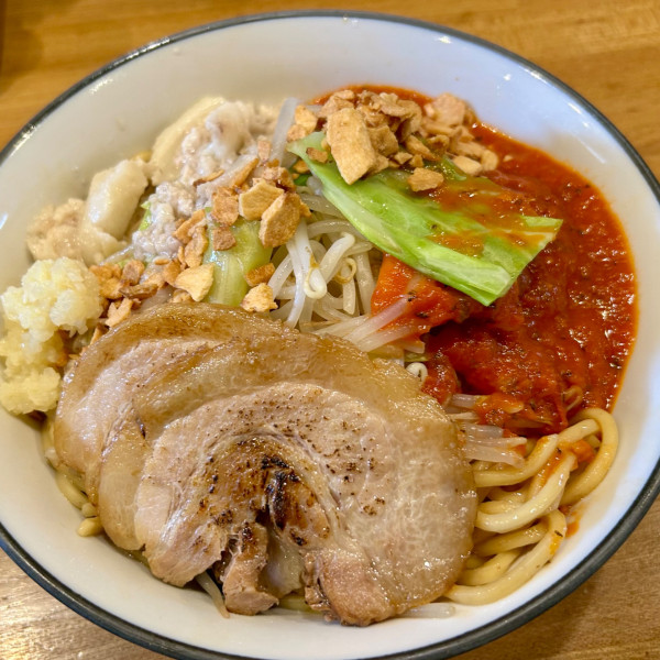 「【３月限定】トマト二郎まぜそば（大盛り）＋追い飯」@つけめん・まぜそば むじゃきの写真