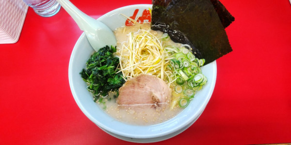 「塩ラーメン　ほうれん草　白髪ネギ＋」@ラーメン山岡家 江別店の写真