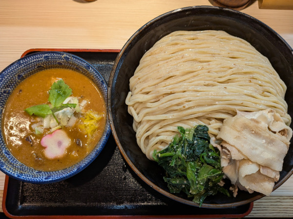「【限定】柚子味噌つけ麺1150円(横綱400円)」@らー麺土俵 鶴嶺峰の写真