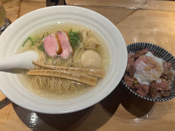 「轟セット（鴨レバ丼）味玉」@鴨だしらぁ麺 轟の写真