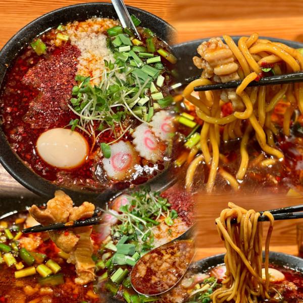 「【3月限定】スタミナ破壊系ラー麺〜痺辛ホルモン餡かけ〜」@らぁ麺屋 つなぎの写真